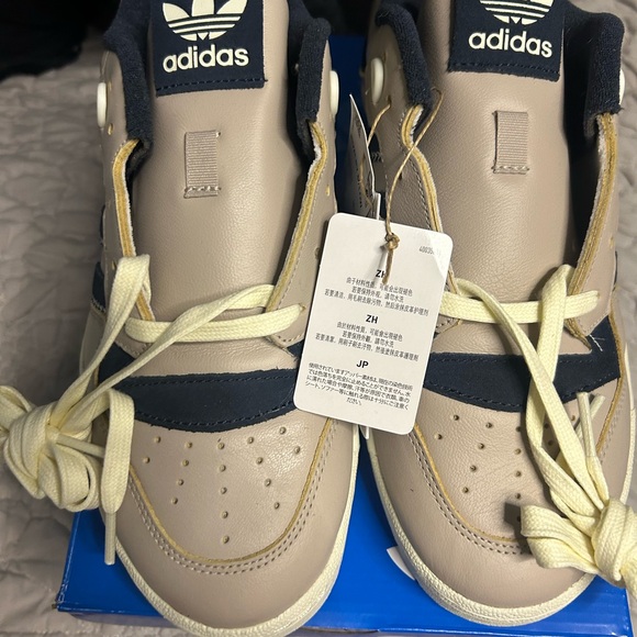 adidas Cream Sneakers with Soft Suede Upper and White Sole - Picture 2 of 4